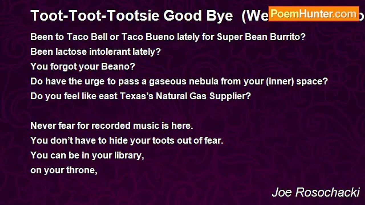Joe Rosochacki - Toot-Toot-Tootsie Good Bye  (Well toot toot Tootsie goodbye toot toot Tootsie don't cry)