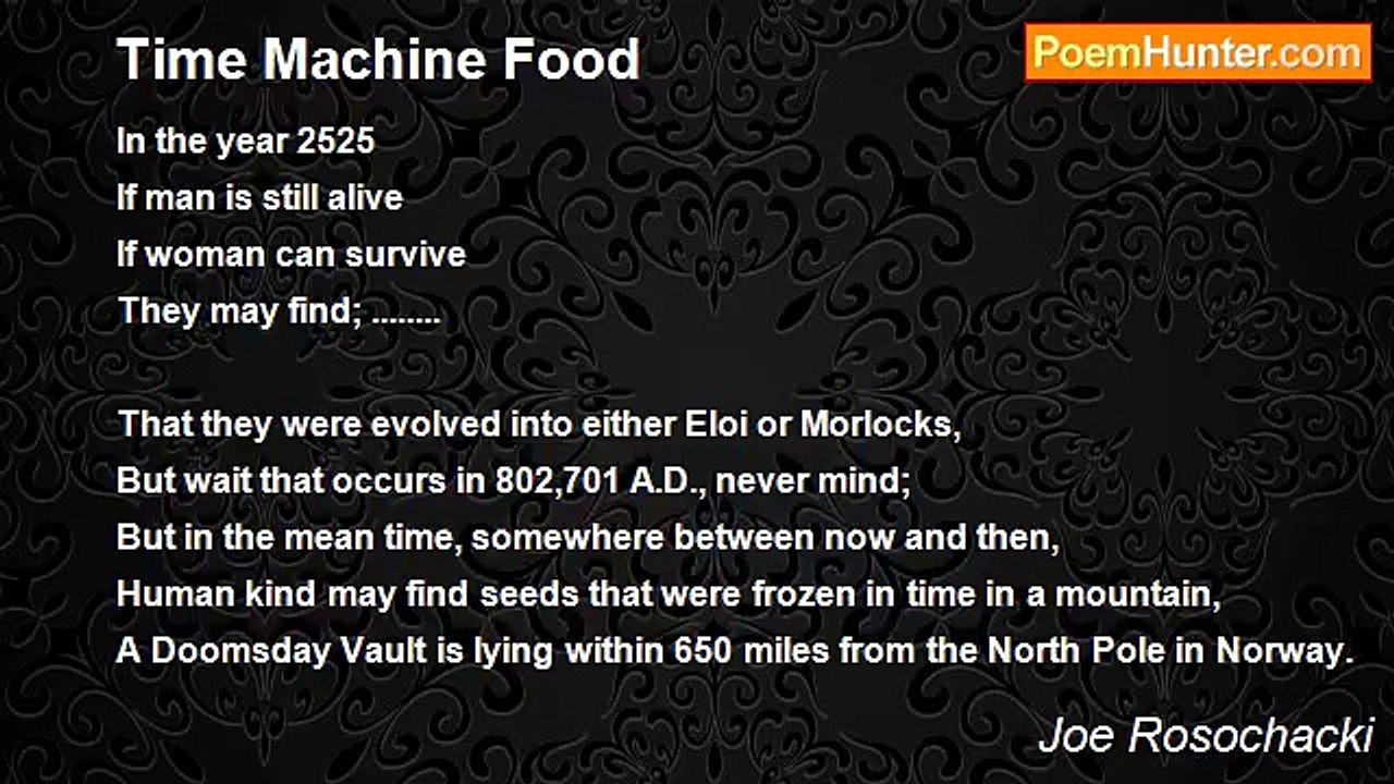 Joe Rosochacki - Time Machine Food