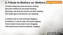 Dr John Celes - A Tribute to Mothers on ‘Mothers’ Day ‘09’