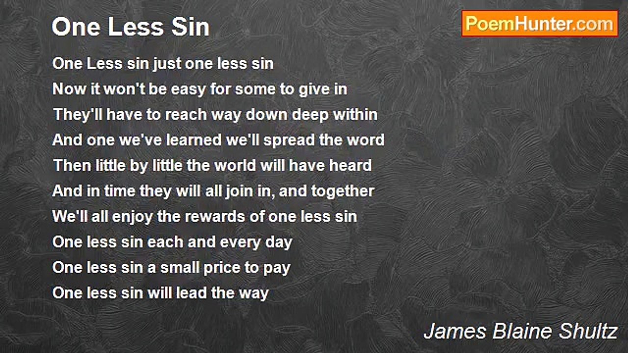 James Blaine Shultz - One Less Sin
