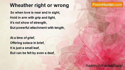 hasmukh amathalal - Wheather right or wrong