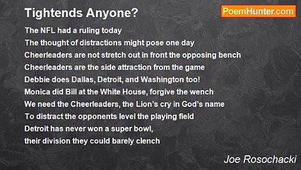 Joe Rosochacki - Tightends Anyone?