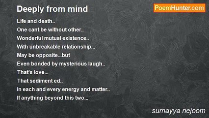 sumayya nejoom - Deeply from mind