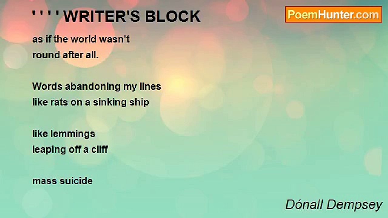 Dónall Dempsey - ' ' ' ' WRITER'S BLOCK