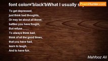 Mahfooz Ali - font color='black'bWhat I usually say to me?