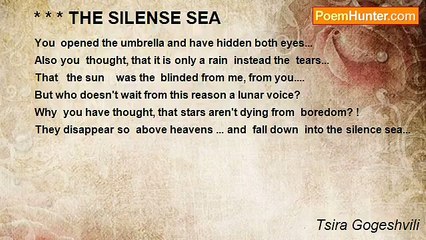 Tsira Gogeshvili - * * * THE SILENSE SEA
