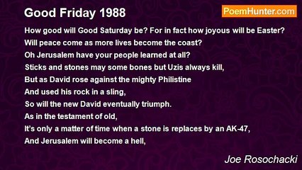 Joe Rosochacki - Good Friday 1988
