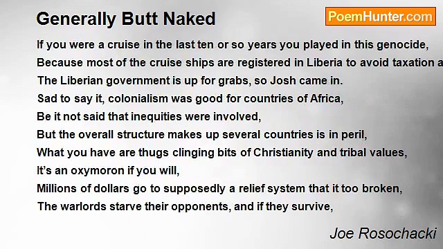 Joe Rosochacki - Generally Butt Naked