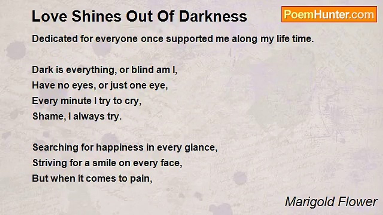 Marigold Flower - Love Shines Out Of Darkness