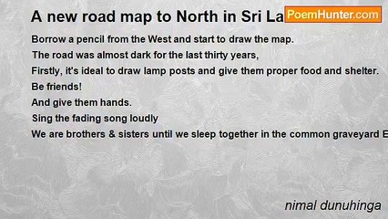nimal dunuhinga - A new road map to North in Sri Lanka