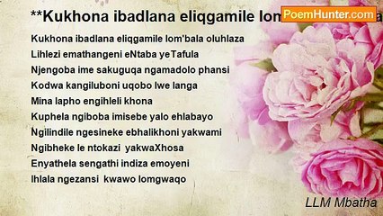 LLM Mbatha - **Kukhona ibadlana eliqgamile lombala oluhlaza