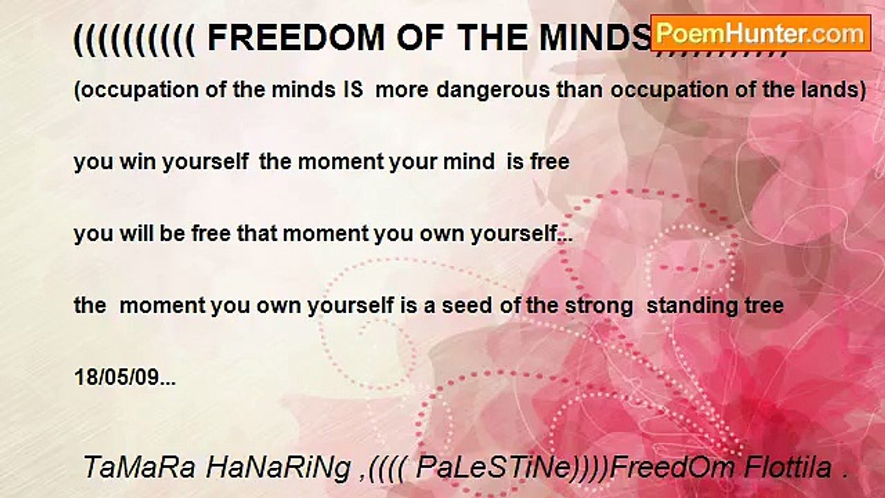 TaMaRa HaNaRiNg ,(((( PaLeSTiNe))))FreedOm Flottila . - (((((((((( FREEDOM OF THE MINDS)))))))))))