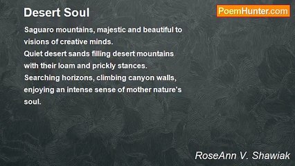 RoseAnn V. Shawiak - Desert Soul