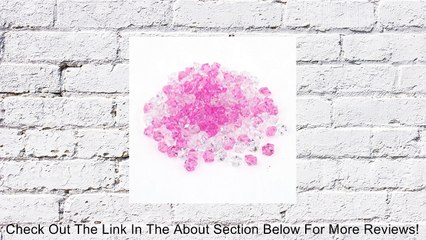 200pcs Pink Clear Polygon Faux Crystal Stones Decor 0.6" Long for Aquarium