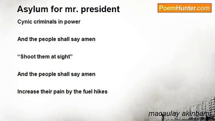 macaulay akinbami - Asylum for mr. president