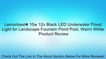 Lemonbest� 10w 12v Black LED Underwater Flood Light for Landscape Fountain Pond Pool, Warm White