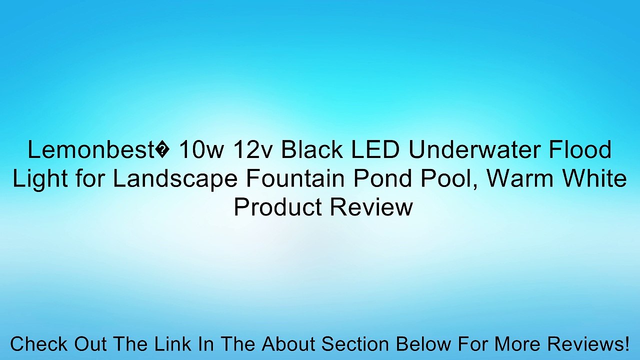 Lemonbest� 10w 12v Black LED Underwater Flood Light for Landscape Fountain Pond Pool, Warm White