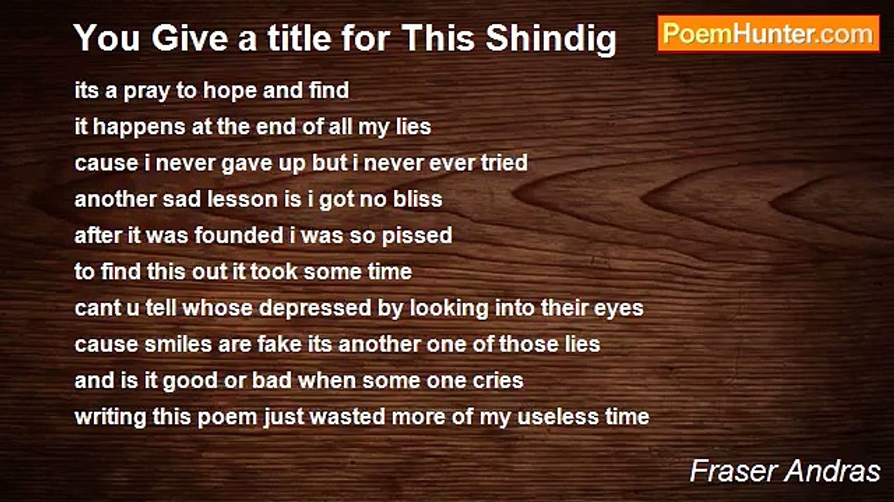 Fraser Andras - You Give a title for This Shindig