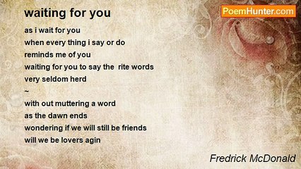 Fredrick McDonald - waiting for you