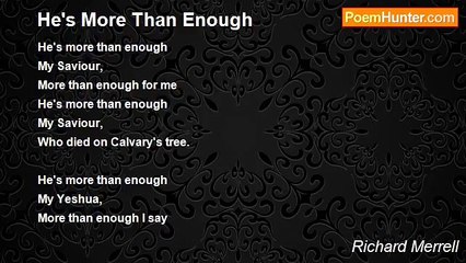 Richard Merrell - He's More Than Enough
