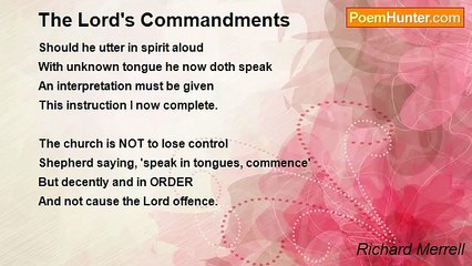 Richard Merrell - The Lord's Commandments