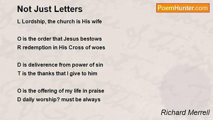 Richard Merrell - Not Just Letters