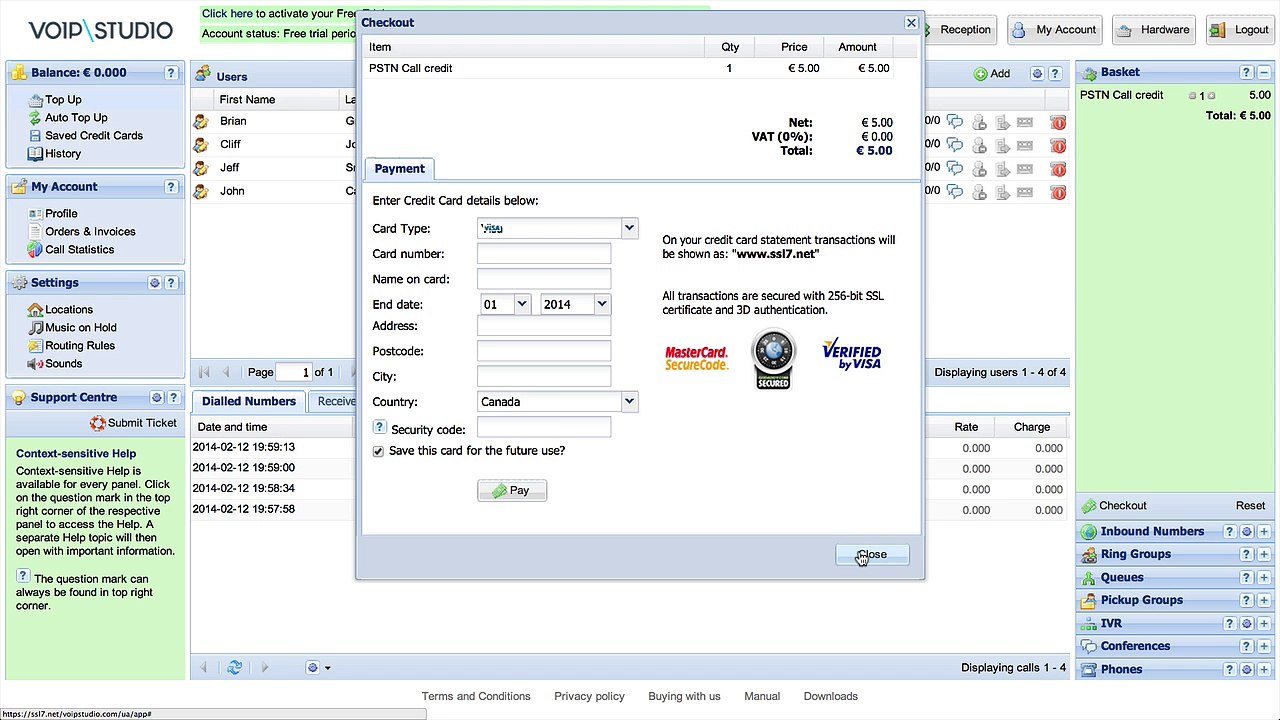 Your first business VoIP phone call is simple with VoIP Studio