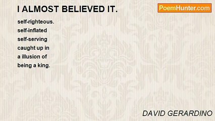 DAVID GERARDINO - I ALMOST BELIEVED IT.