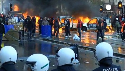 Clashes and arrests at end of Brussels anti-austerity protest
