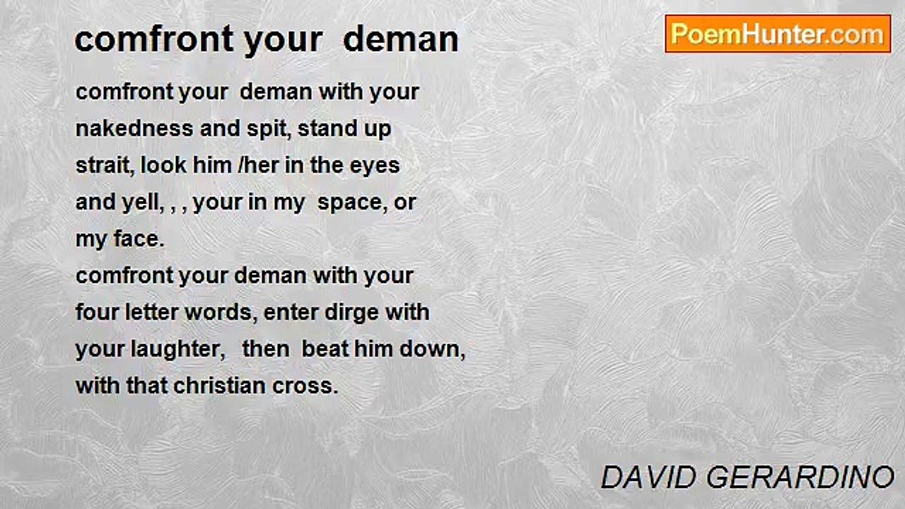 DAVID GERARDINO - comfront your  deman