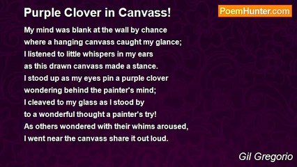 Gil Gregorio - Purple Clover in Canvass!