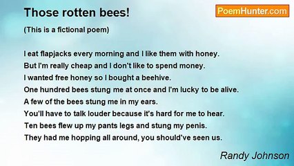 Randy Johnson - Those rotten bees!