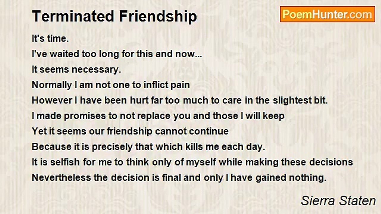 Sierra Staten - Terminated Friendship
