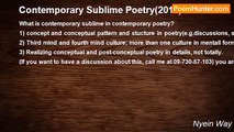 Nyein Way - Contemporary Sublime Poetry(2012)