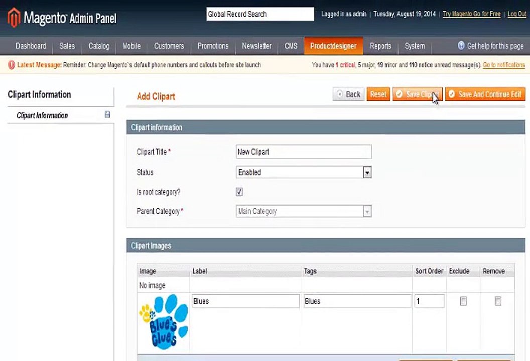 Advance Product Designer Magento Extension - Backend by Biztech Consultancy