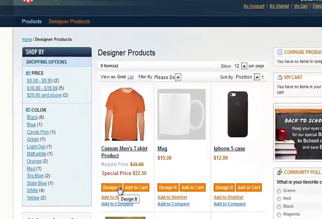 Advance Product Designer Magento Extension - Frontend by Biztech Consultancy