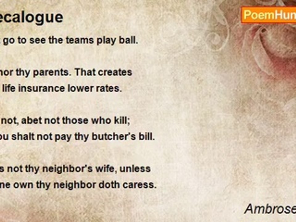 Ambrose Bierce - Decalogue