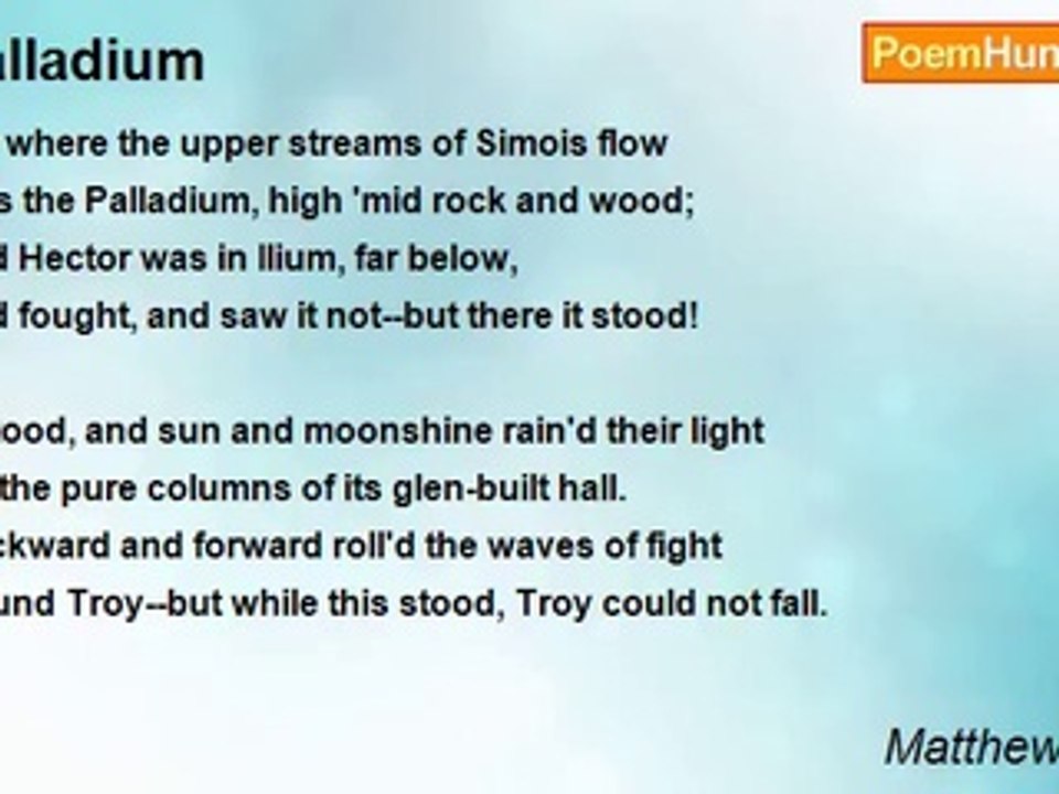 Matthew Arnold - Palladium