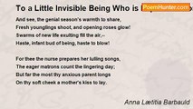 Anna Lætitia Barbauld - To a Little Invisible Being Who is Expected Soon to Become Visible