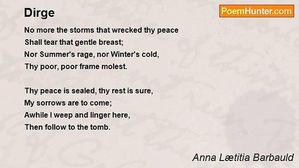 Anna Lætitia Barbauld - Dirge