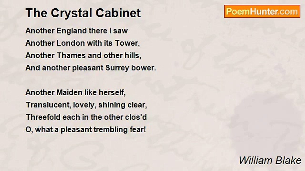 William Blake - The Crystal Cabinet