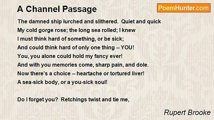 Rupert Brooke - A Channel Passage