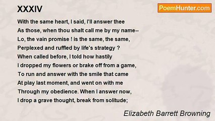 Elizabeth Barrett Browning - XXXIV