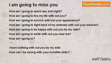 estif Gebru - i am going to miss you