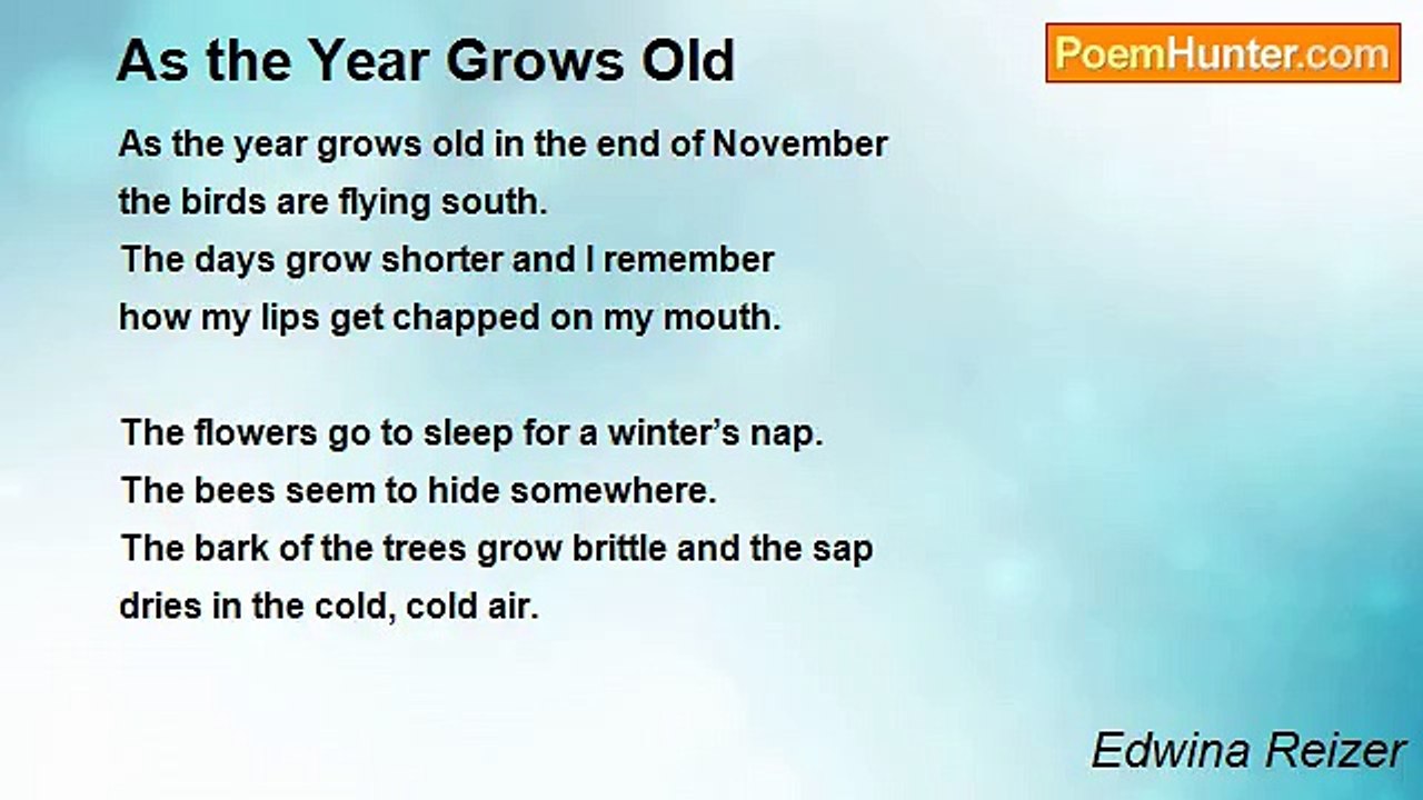 Edwina Reizer - As the Year Grows Old