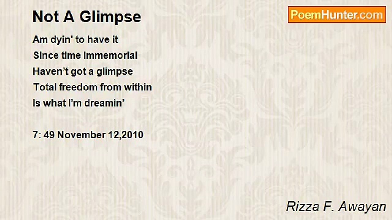 Rizza F. Awayan - Not A Glimpse