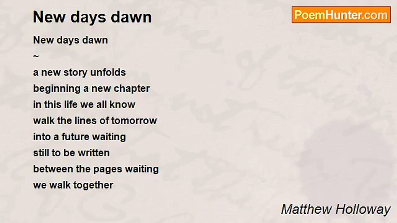 Matthew Holloway - New days dawn