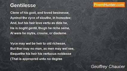 Geoffrey Chaucer - Gentilesse