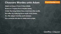 Geoffrey Chaucer - Chaucers Wordes unto Adam