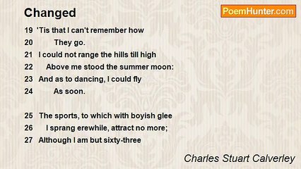 Charles Stuart Calverley - Changed